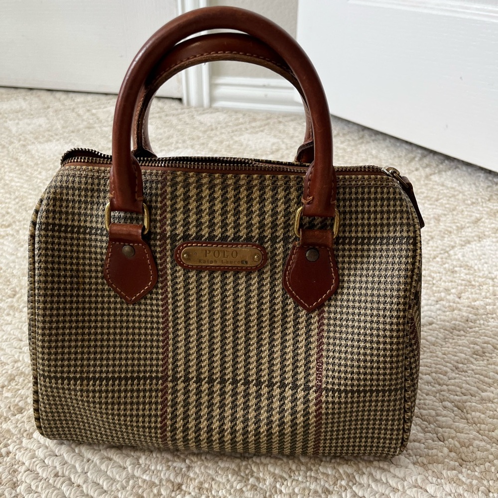 Polo by Ralph Lauren Brown Satchel with Leather Accents